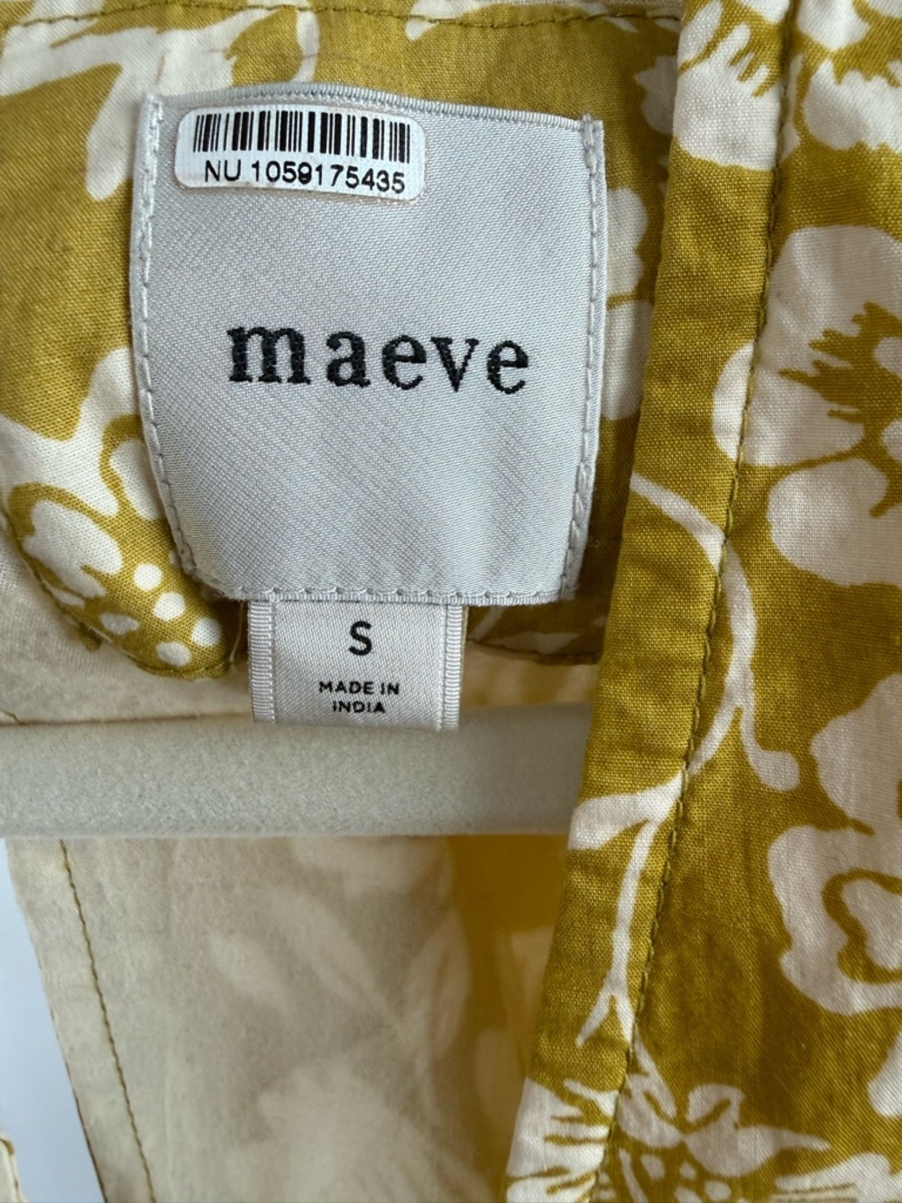 Maeve Yellow Floral Mini Dress S Boho Puff Sleeve V Neck Ruffle - Picture 7 of 8